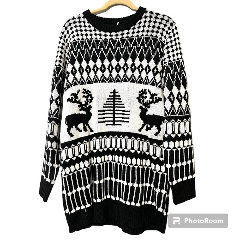Sykooria x-large pullover sweater ugly Christmas party long wear with leggings